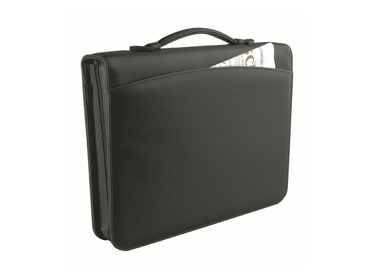 RIDOIDE Portadocumenti 310x380x60mm 750 30 con zip, incl. blocco A4 nero (4003273261556)