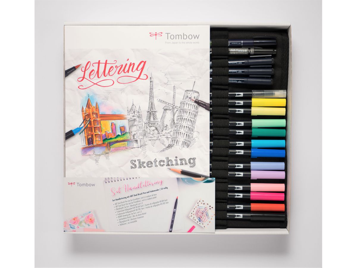 TOMBOW ABT Dual Brush Pen SET 272469051 set regalo con blocco A4 (7640160331274)
