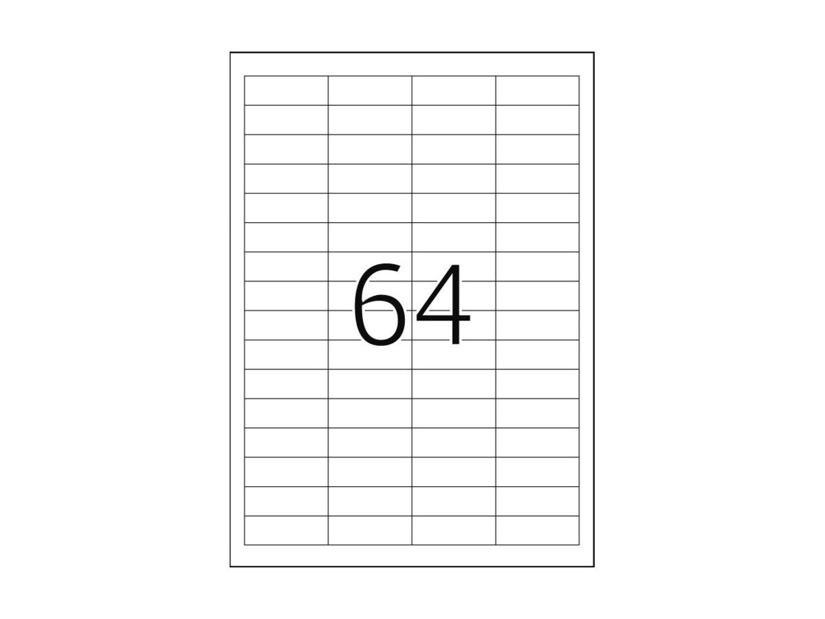 HERMA Universal-Etikett. 48,3x16,9mm 4271 weiss 6400 St./100 Blatt (4008705042710)