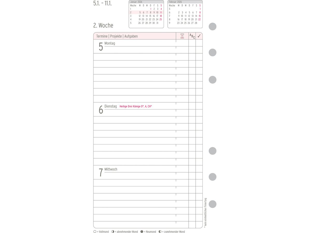 CHRONOPLAN Plan semainier recharge 2026 50256Z.26 1S/2P Midi (4004182088425)