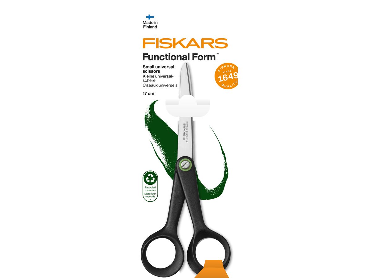 FISKARS Forbice Recycling 17cm 1074543 nero, destri (6424002019411)