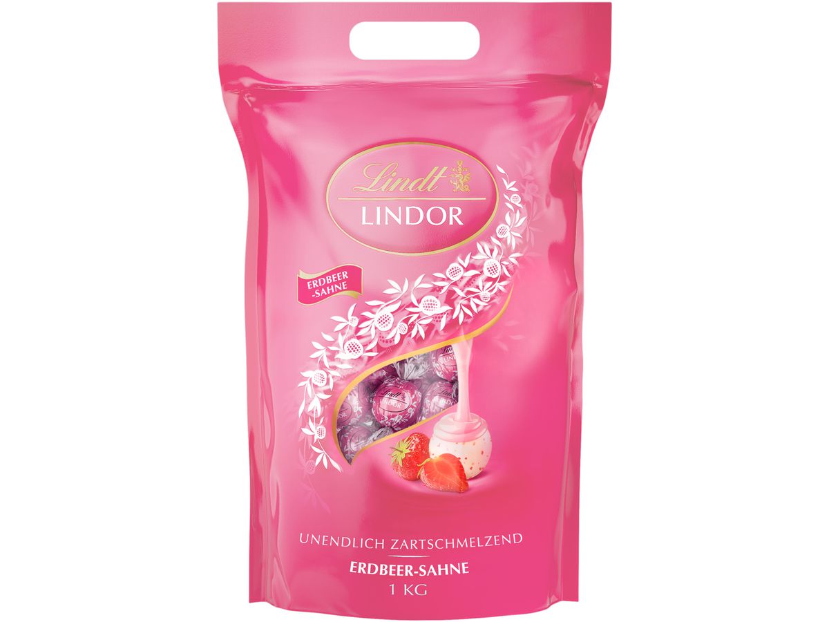 LINDT Lindor Palloni 801513 Fragola e panna 1000g (4000539499869)