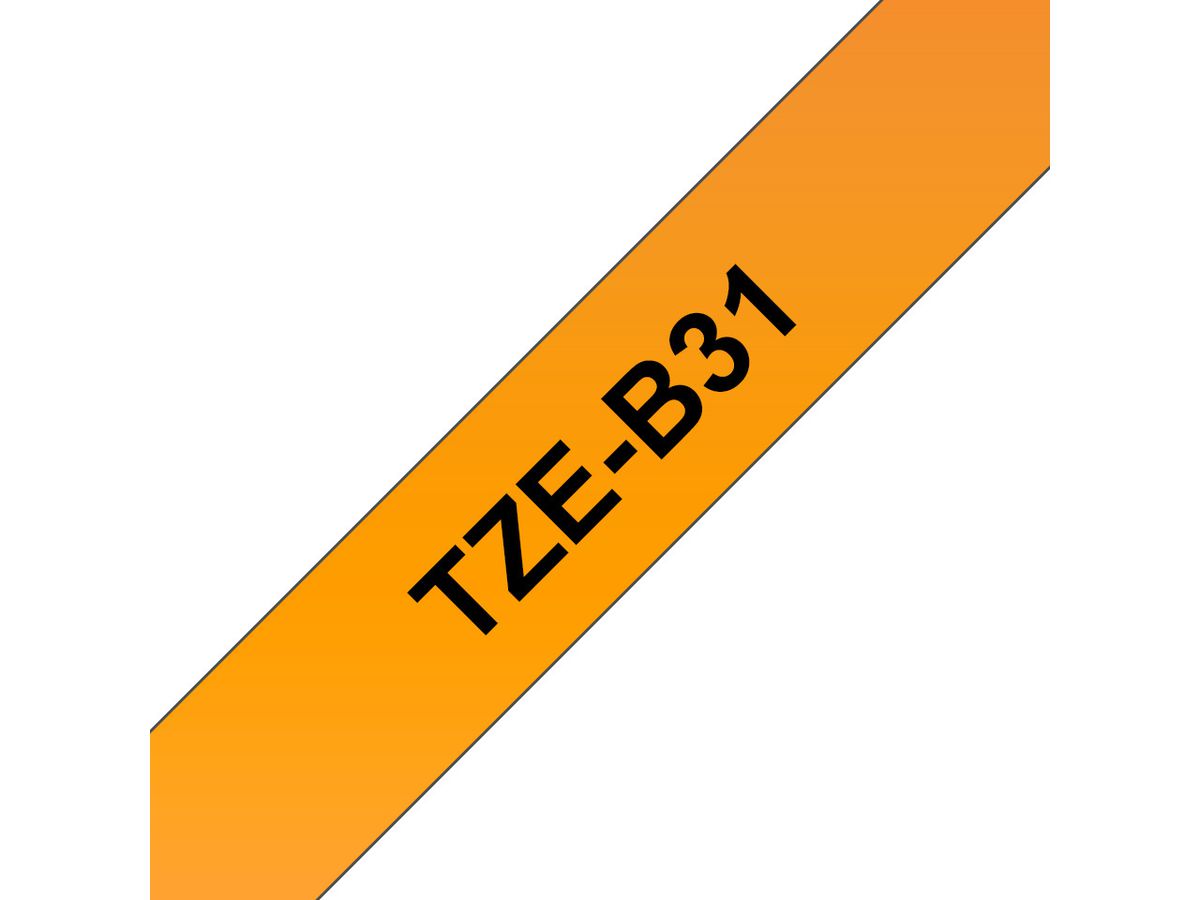 PTOUCH Ruban,lam.,fluor. noir/orange TZe-B31 PT-300 12 mm (4977766691628)