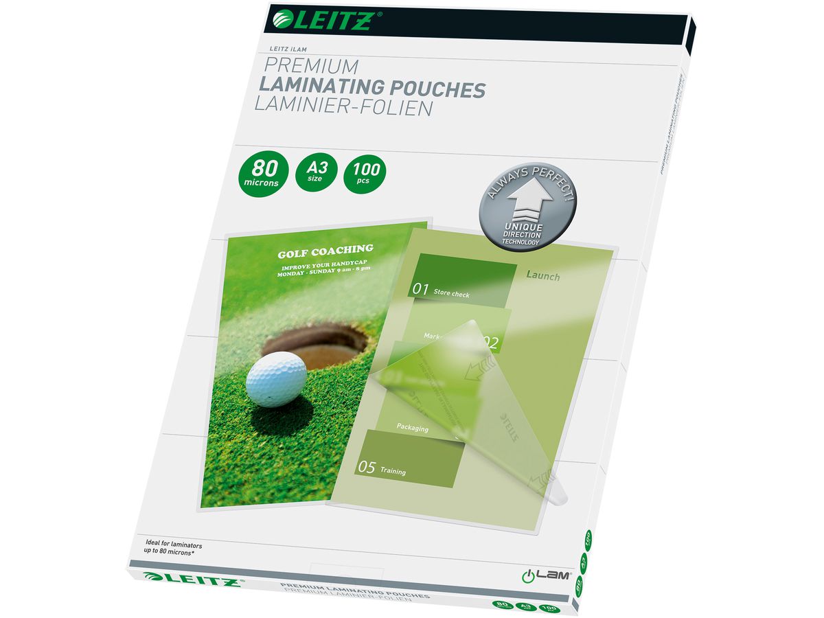 LEITZ Laminiertasche A3 74850000 glanz, 80my 100 Stk (4002432397693)