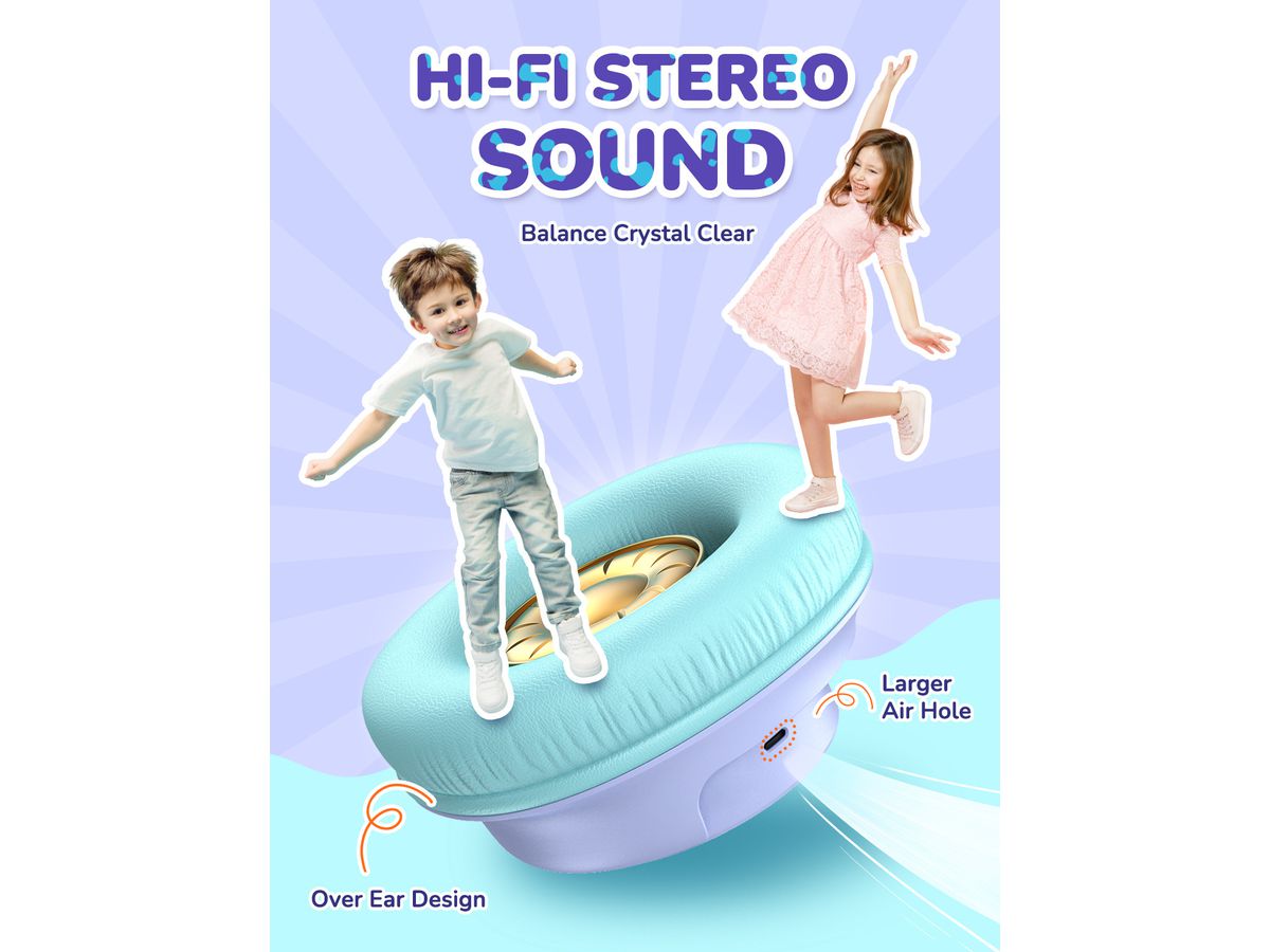 ICLEVER Kids Bluetooth Headphones C10-2083N-22 BTH18, LED, 43h, purple (6934911794472)
