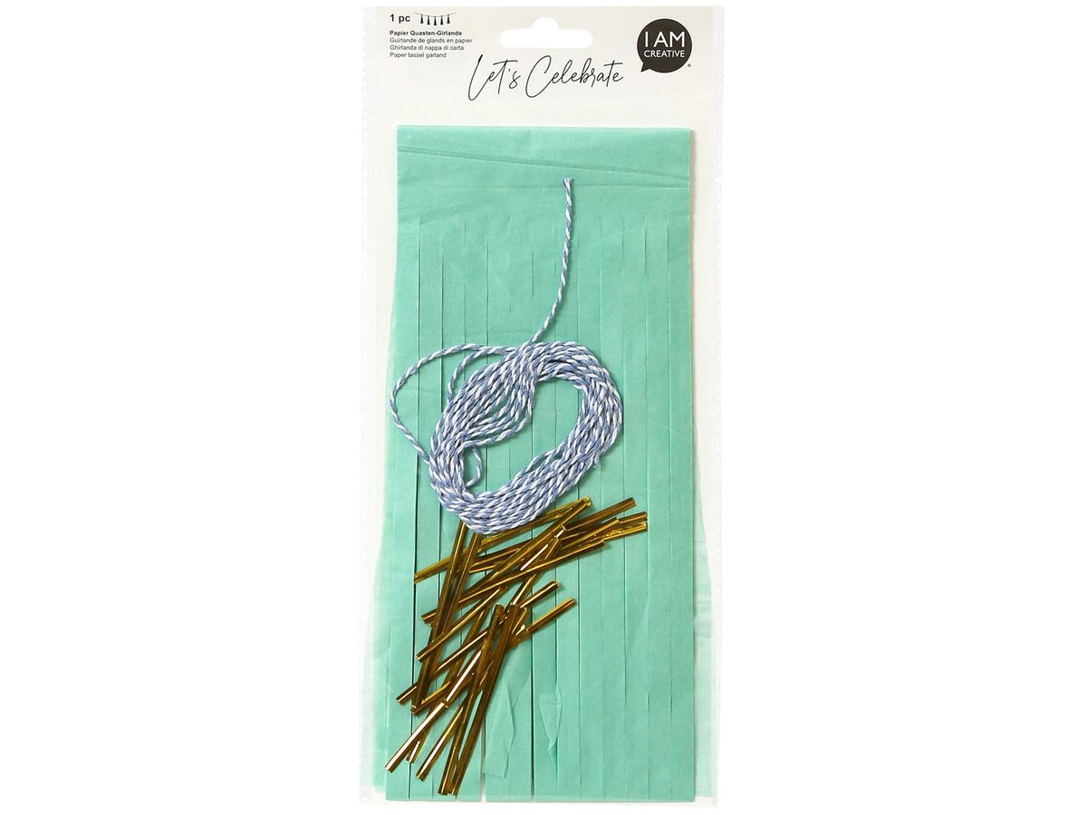 I AM CREATIVE Papier Quasten-Girlande, mint 6010.962 (7611983208128)