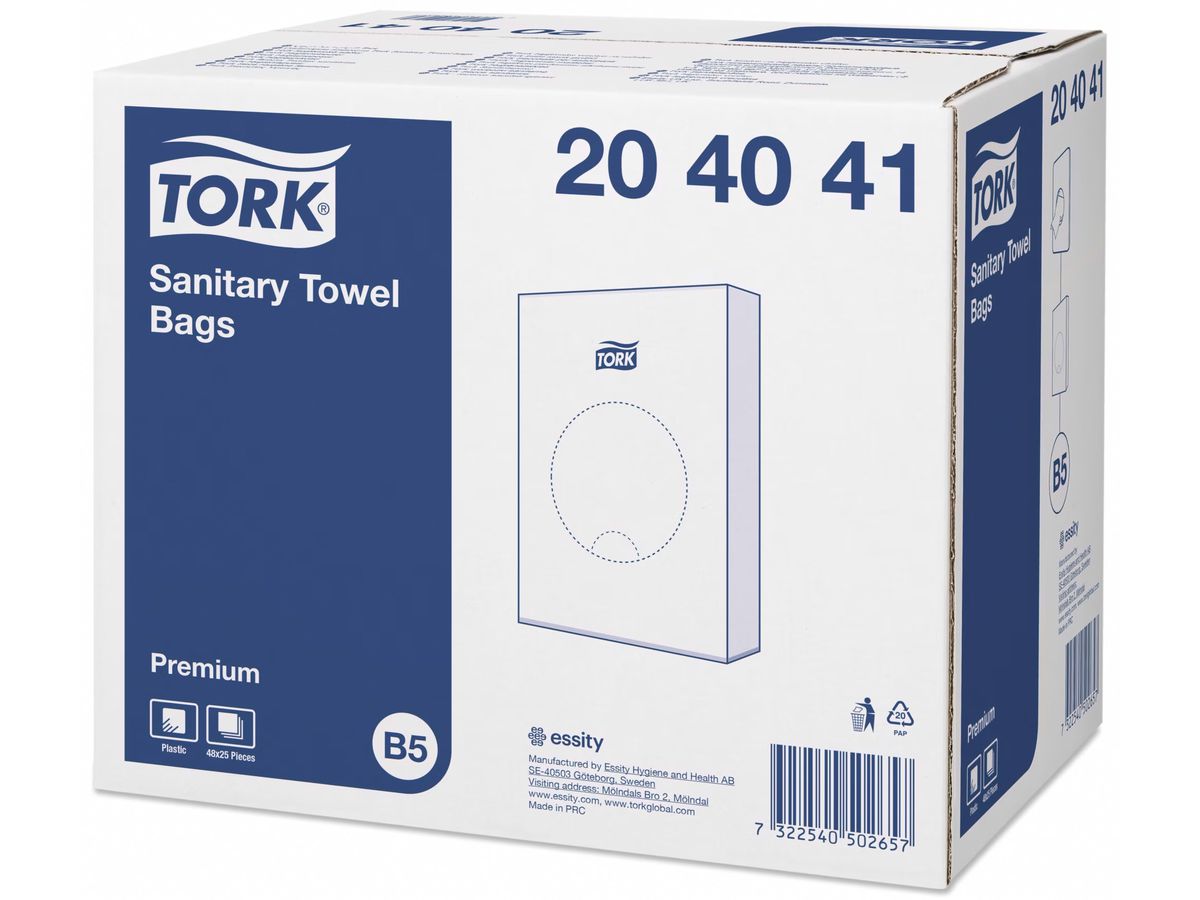 TORK Sachet hygiène Premium B5 204041 HDPE, transparent 25 pcs. (7322540502640)