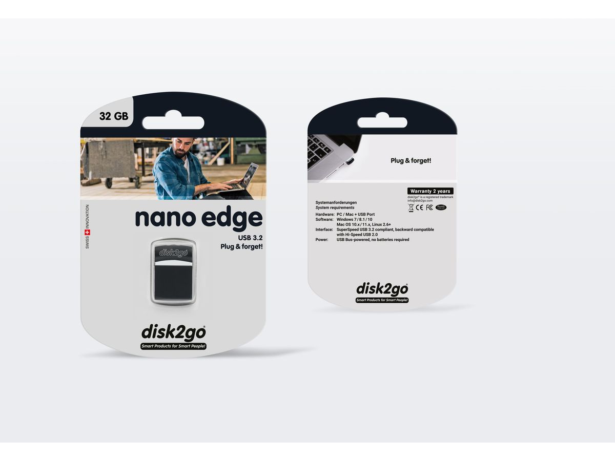 DISK2GO USB-Stick nano edge 3.0 32GB 30006681 USB 3.0 (7640111167068)