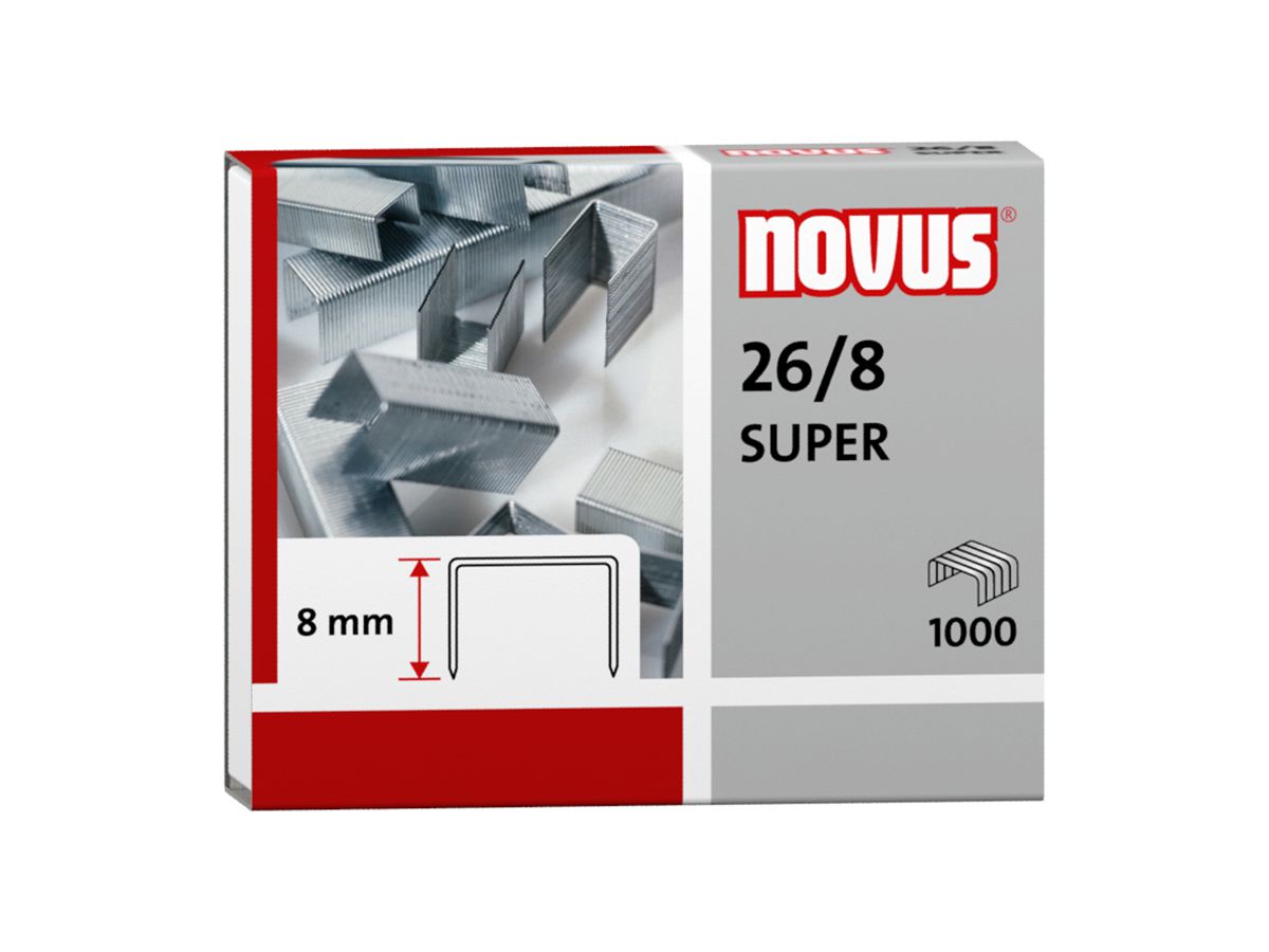 NOVUS Graffette 26/8 mm 26/8 040-0199 1000 pezzi (4009729043950)