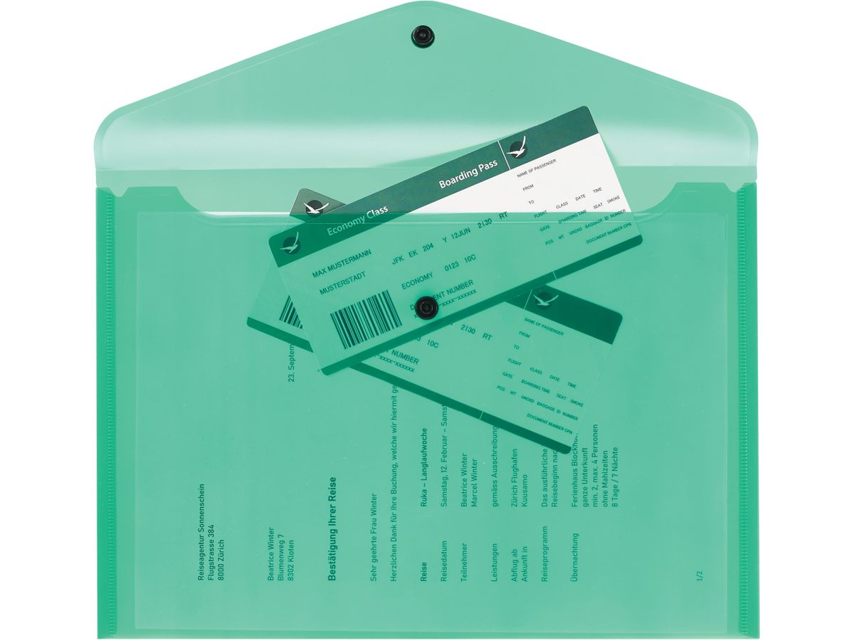 KOLMA Busta portadocumenti Easy A4 08.150.01 verde 50 fogli (7611967080146)