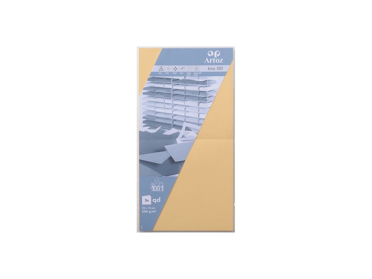 ARTOZ Cartoline 1001 310x155mm 107452262 220g, giallo miele 5 fogli (7612450330106)
