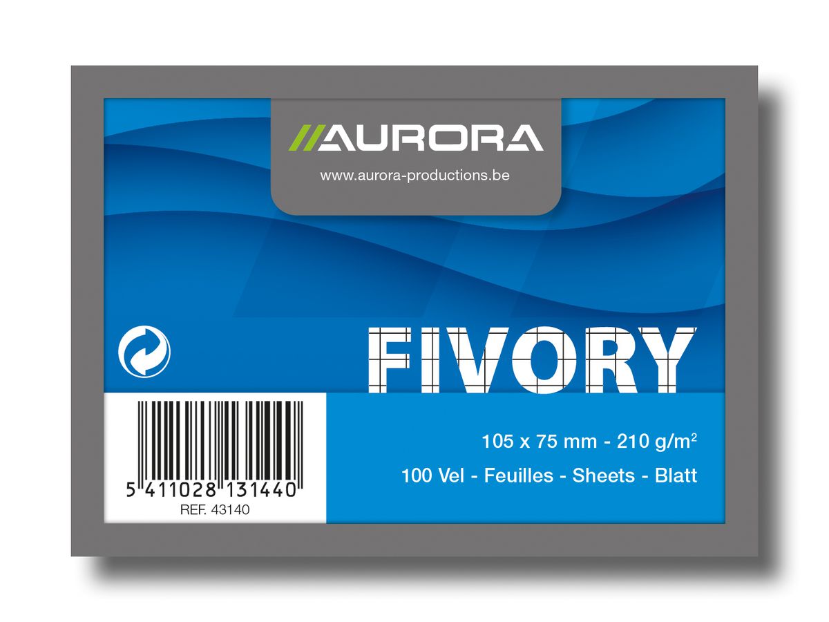 AURORA Cartes-fiches quadrill. A7 43140 blanc 100 pcs. (5411028131440)