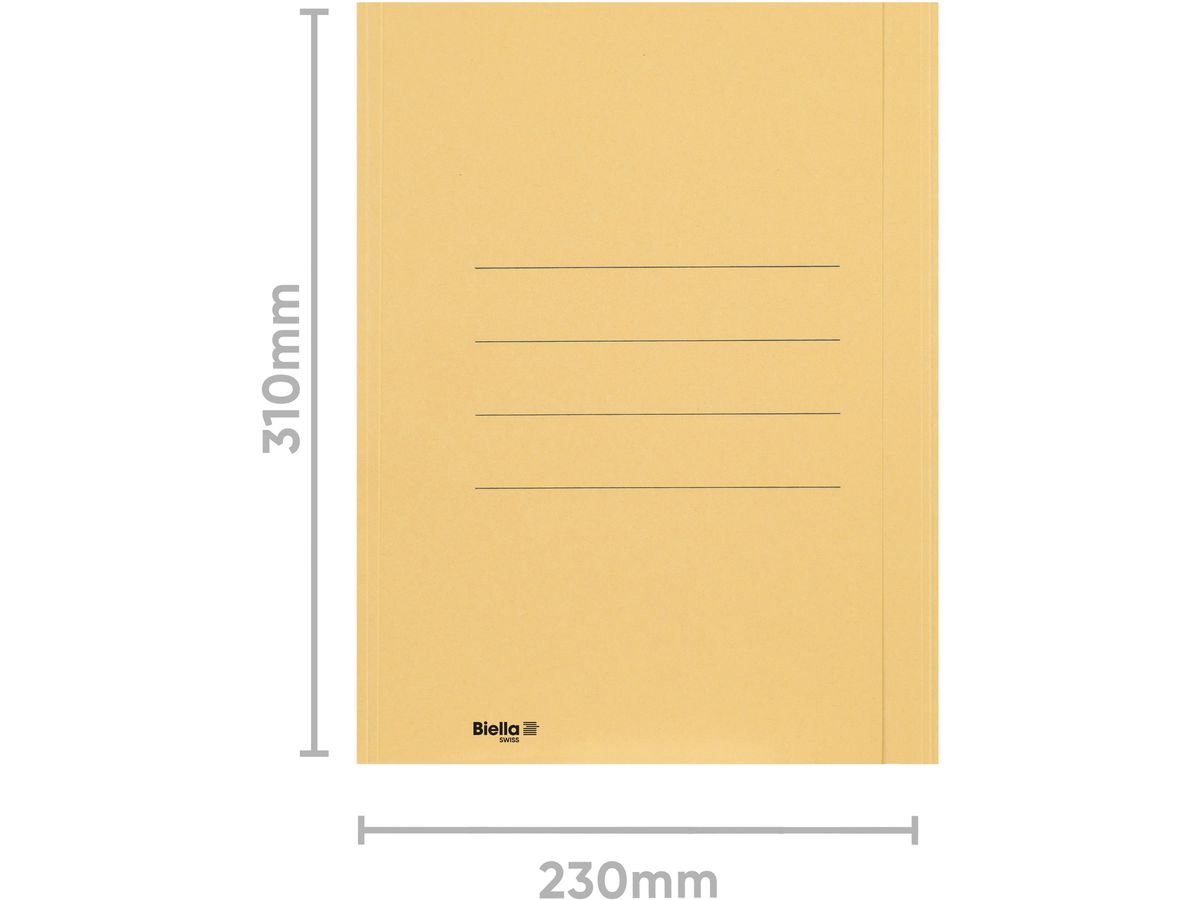 BIELLA Cartelline per archivio A4 25040120U giallo 240g/m2 50 pezzi (7611365216734)