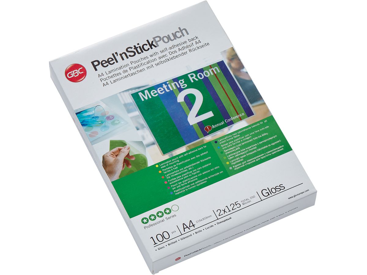 GBC Laminiertasche A4 3747243 glanz 125my selbstkl. 100 Stk (0033816067394)