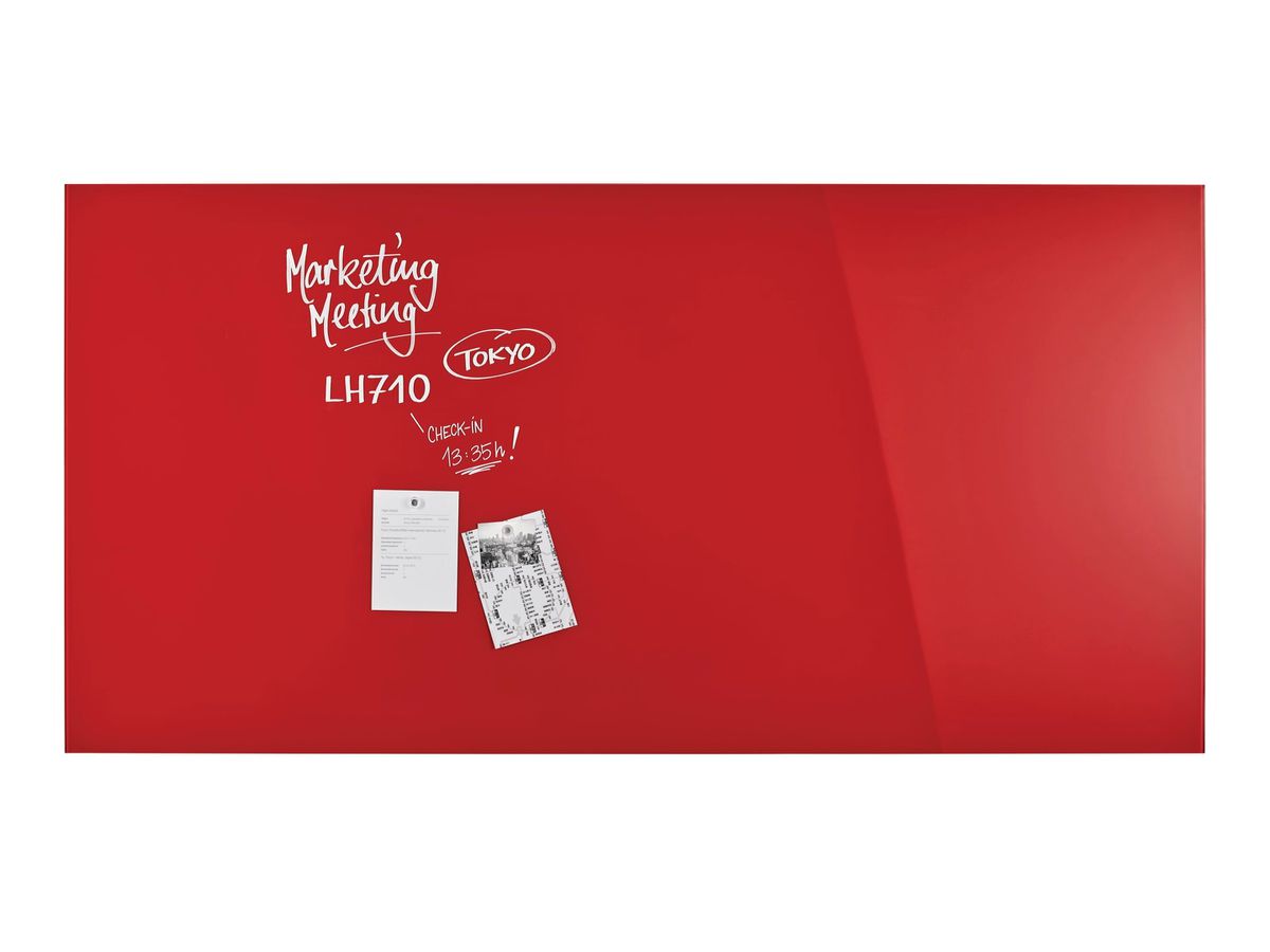 MAGNETOPLAN Design-Glasboard 2000x1000mm 13409006 rouge, magnétique (4013695057200)
