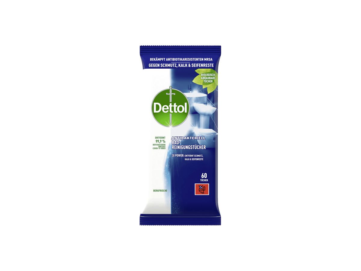 DETTOL Panni la pulizia del bagno 3193975 mountain freshness 60 pezzi (4002448145424)