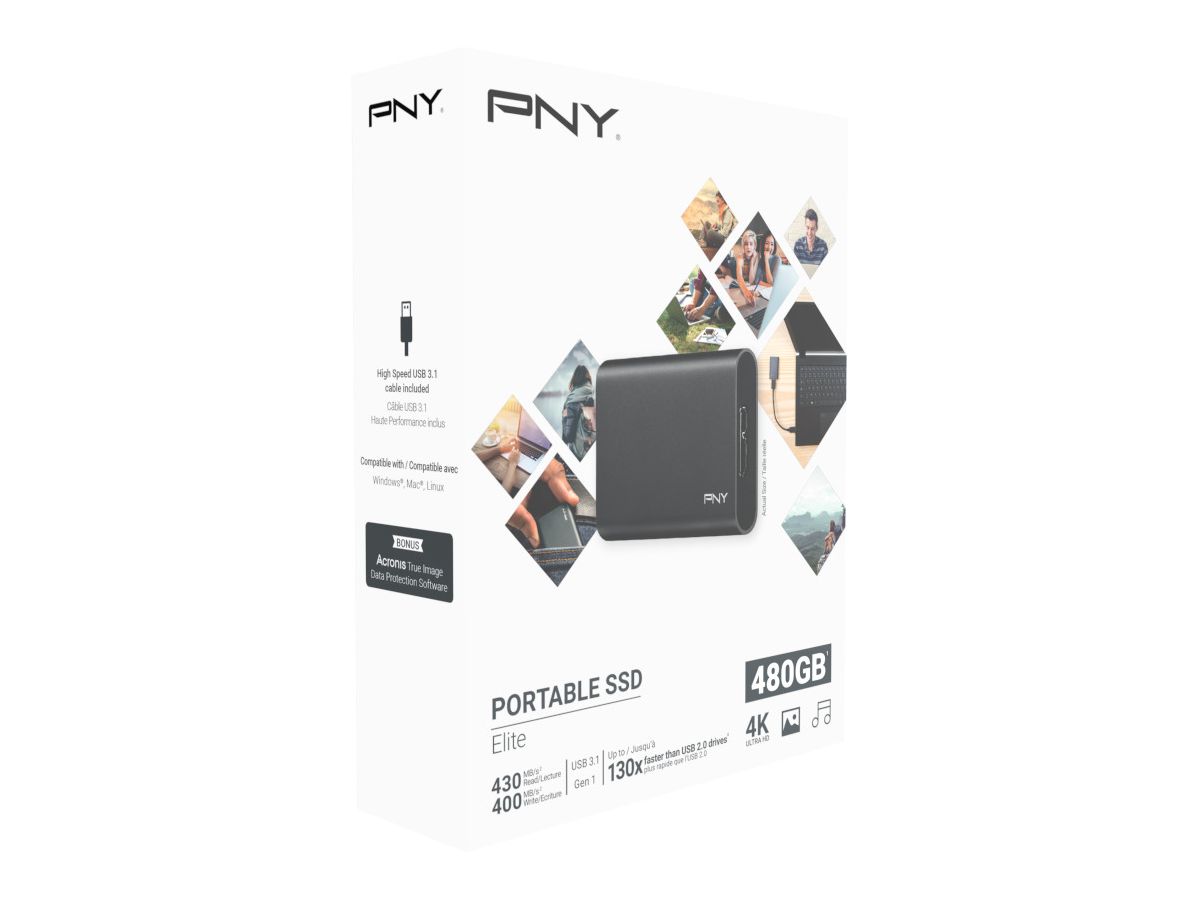 PNY Elite USB 3.1 Gen1 480GB PSD1CS1050-480-FFS Portable SSD dark-grey (0751492595535)