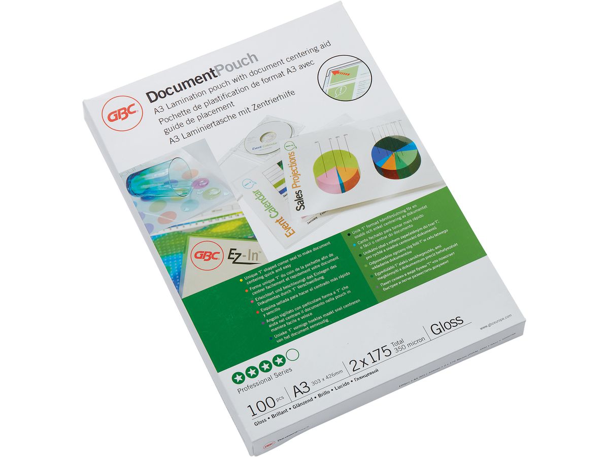 GBC Laminiertasche A3 3200746 glanz, 175my 100 Stk (0033816100398)