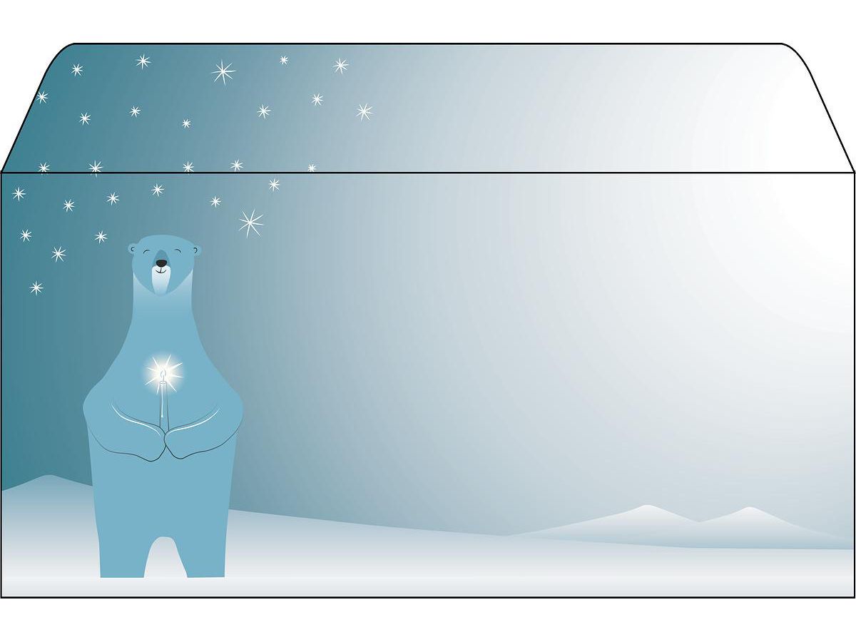 SIGEL Busta di Natale 11x22cm DU259 Polar bear with candle (4004360795060)