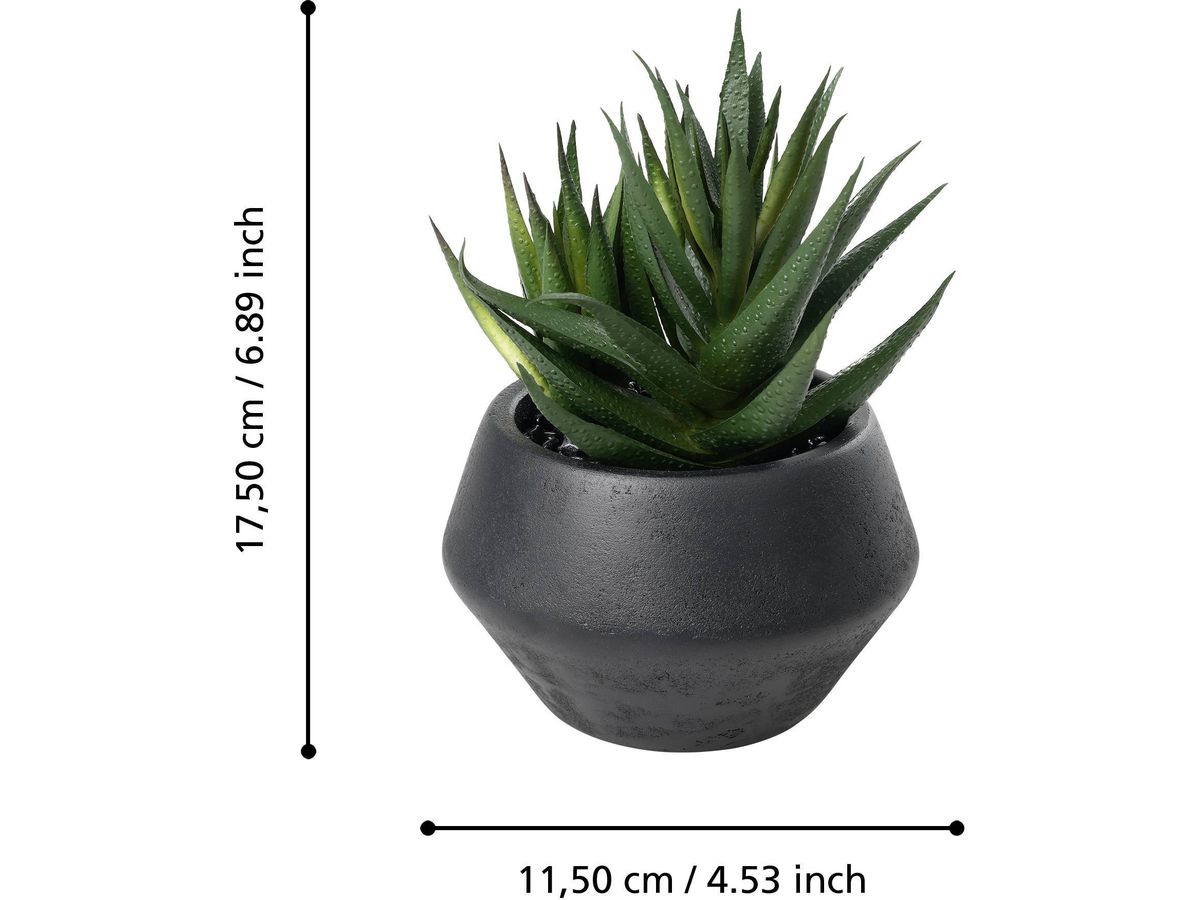 EGLO Plante artificielle 17.5cm 428491 vert, en pot (9008606367900)