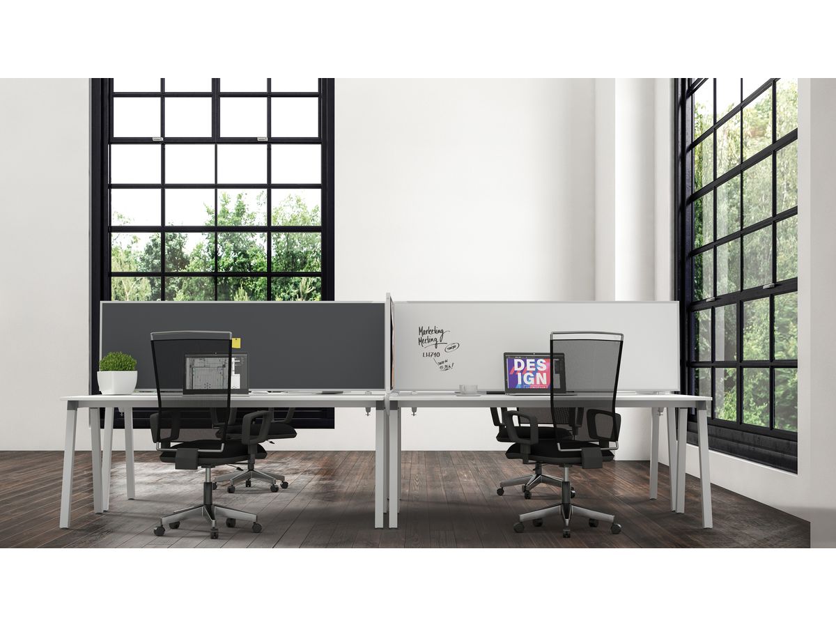 MAGNETOPLAN Tischtrennwand VarioPin 1116001 grau 1600x500mm (4013695064390)