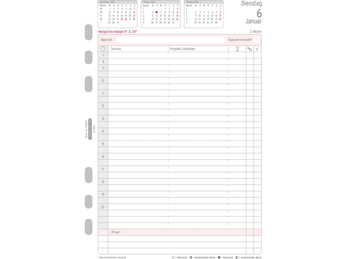 CHRONOPLAN Set annuel plan journ. 2026 50206Z.26 1J/1P A5 (4004182088388)
