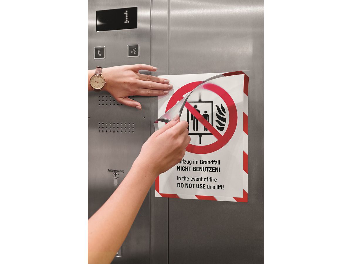 MAGNETOPLAN Cadre aimant magnetofix A3 1131346 SAFETY, rouge/blanc 5 pcs. (4013695056999)