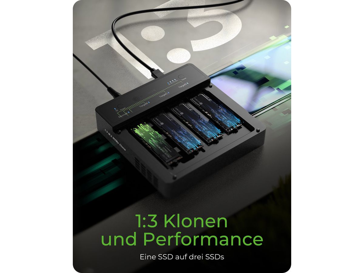 ICY BOX Docking & CloneStation IB-4013MCL-C4 4x M.2 NVMe SSD, USB4 (4250078174868)