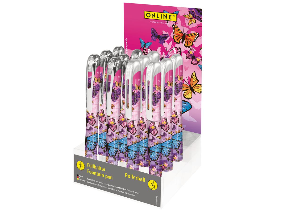 ONLINE Display College Scrittura 08400/12 Butterfly, assortiti 12 pcs. (4014421084002)