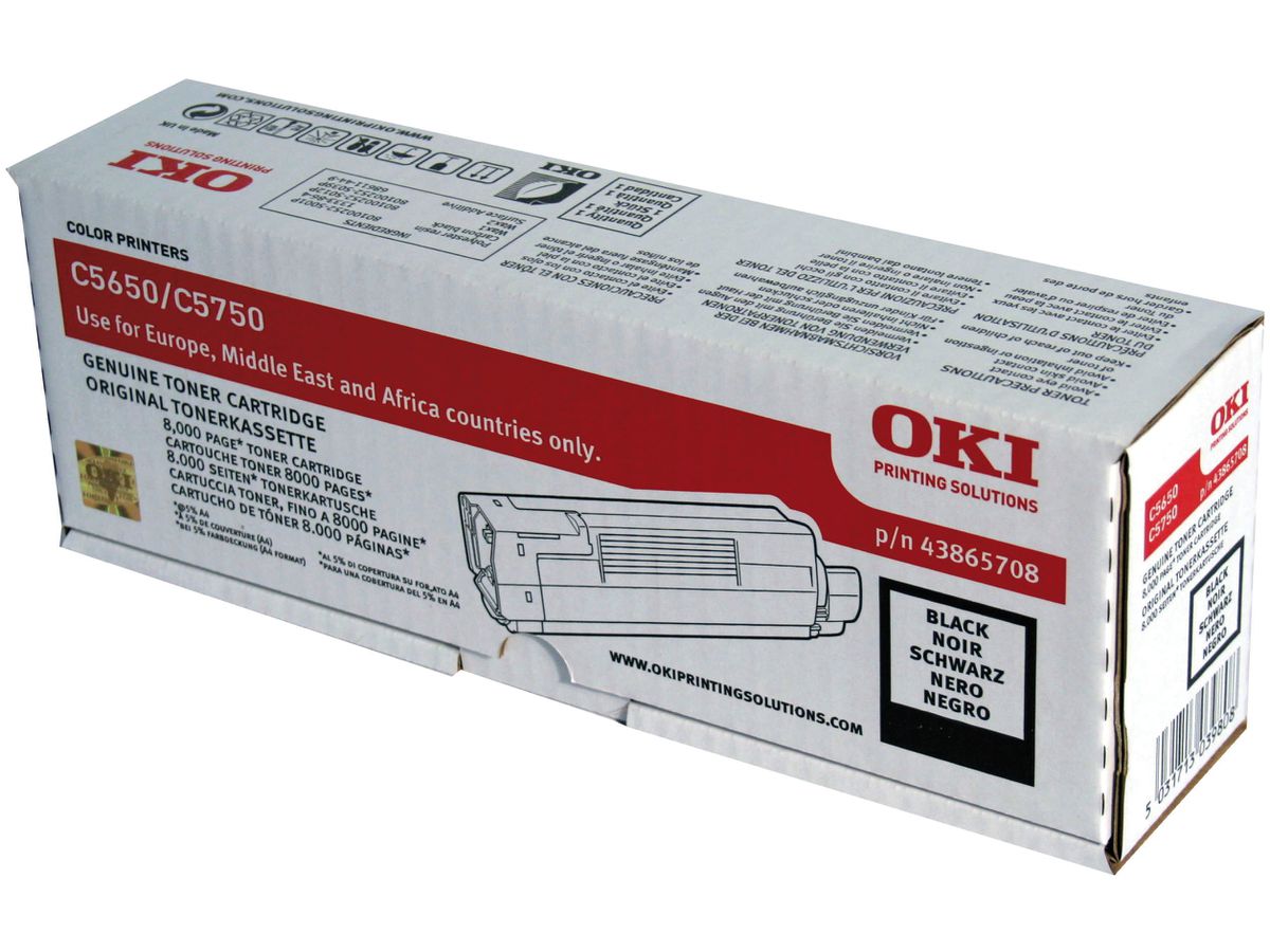 OKI Toner nero 43865708 C5650/5750 8000 pagine (5031713039808)