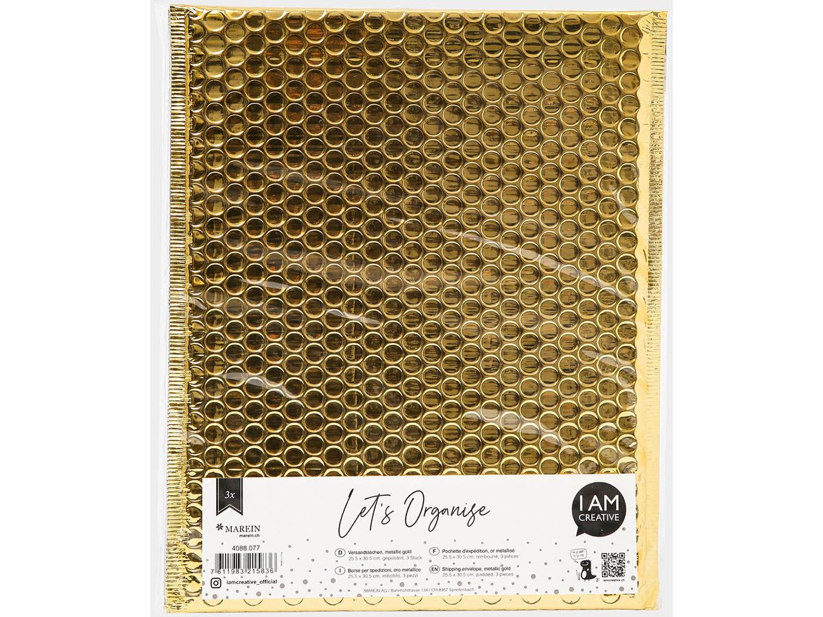 I AM CREATIVE Borsa regalo Let`s Organize 4088.077 oro metallico 3 pezzi (7611983215836)