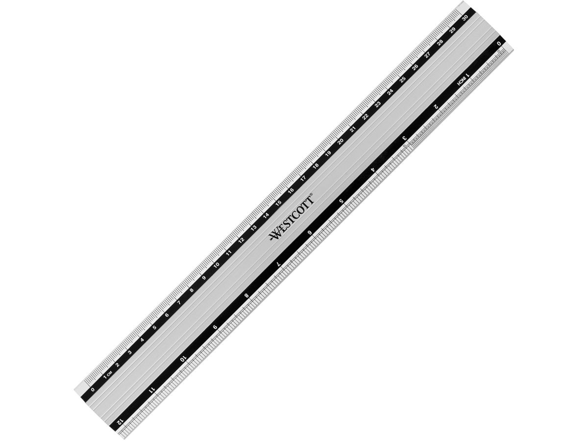 WESTCOTT Règle Alu 30cm E-1019100 cm/inch scala (4027521513617)