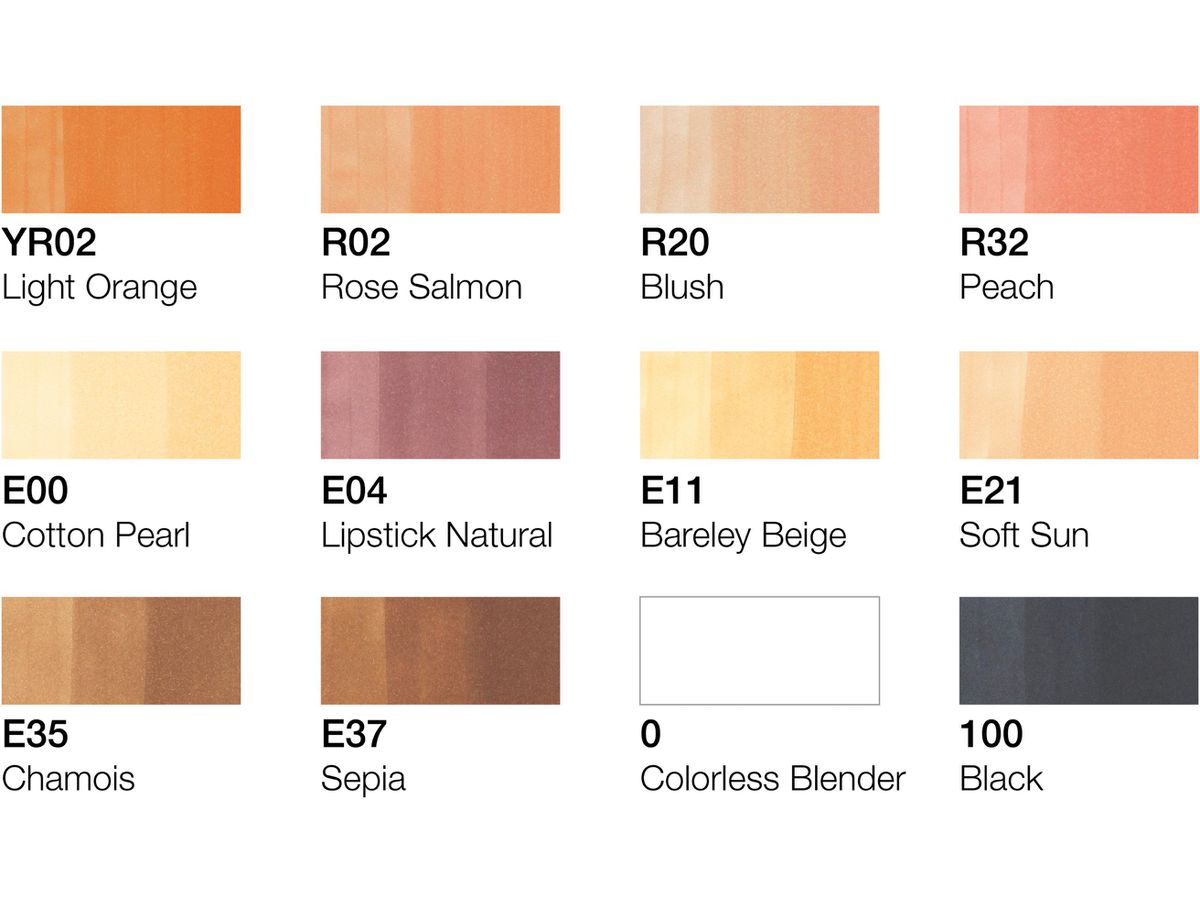 COPIC Marker Sketch 21075705 portrait colours, 12 pcs. (4013695259758)