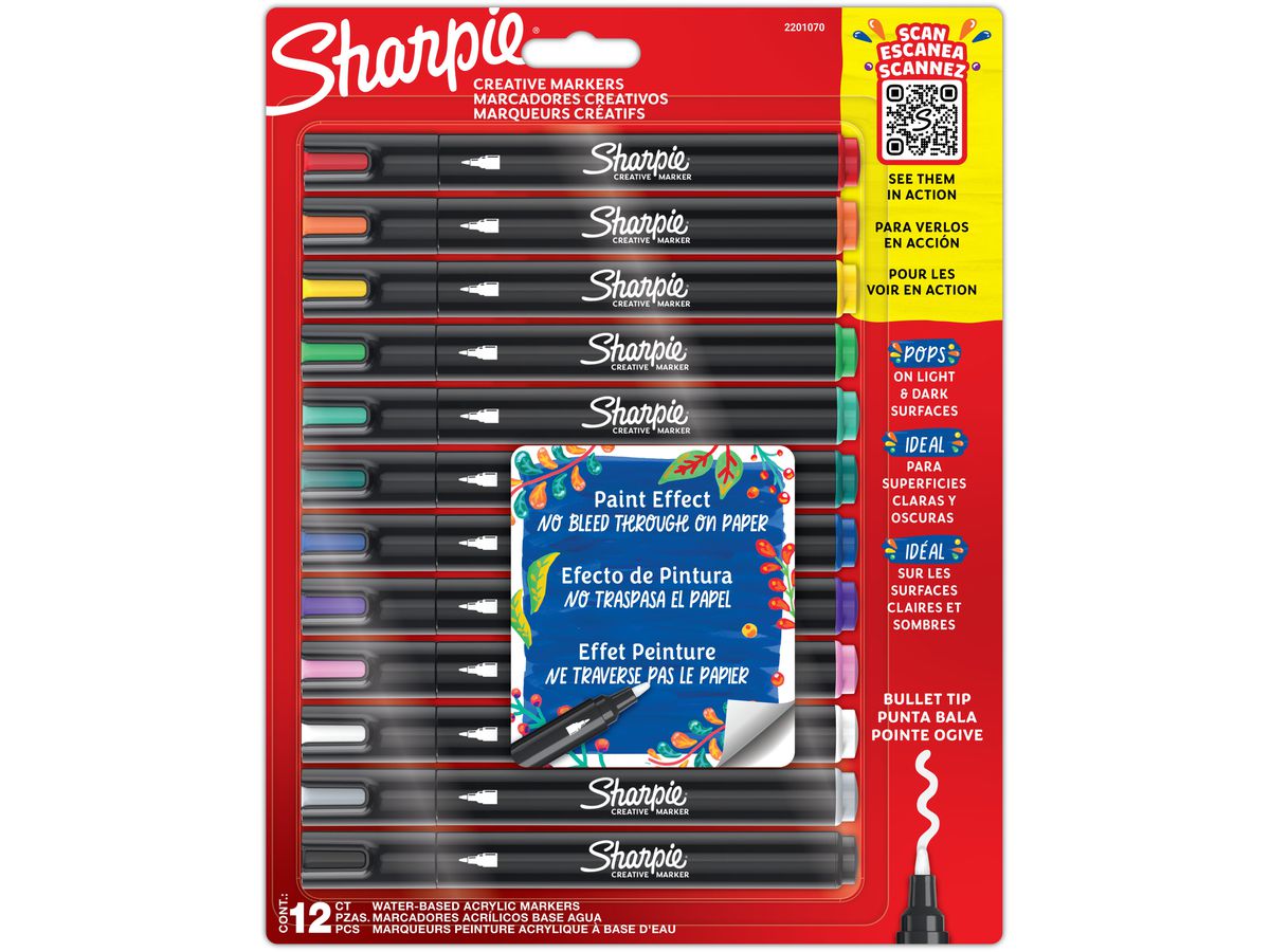 SHARPIE Acrylic Marker 2201070 Punta tonda 12 pezzi (3026982010704)