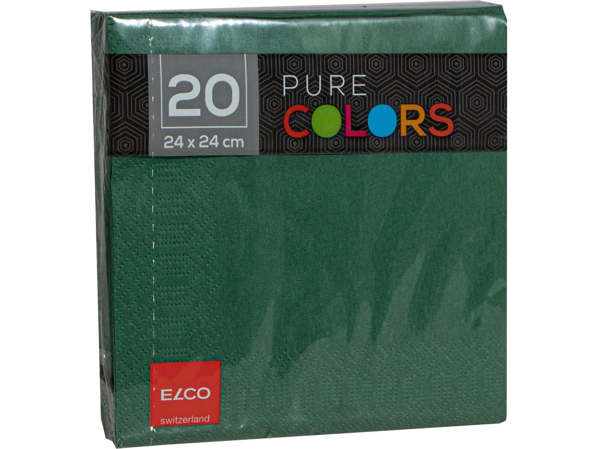 ELCO Serviette Zelltuch 24x24cm PC234020-056 3-lagig, dunkelgrün 20Stk. (7612614062966)