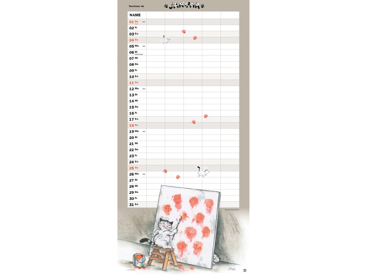 HEYE Familienpl. Kater Jacob 2026 1598+26 1M/1S DE 5 Spalten 21x45cm (9783756409723)