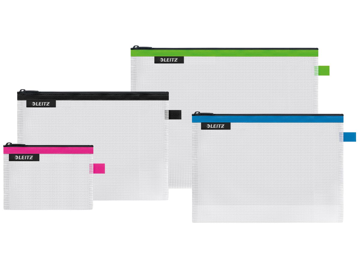 LEITZ Tasca cerniera zip WOW S/M/L 4016-00-99 ass. 4 pezzi (4002432119509)