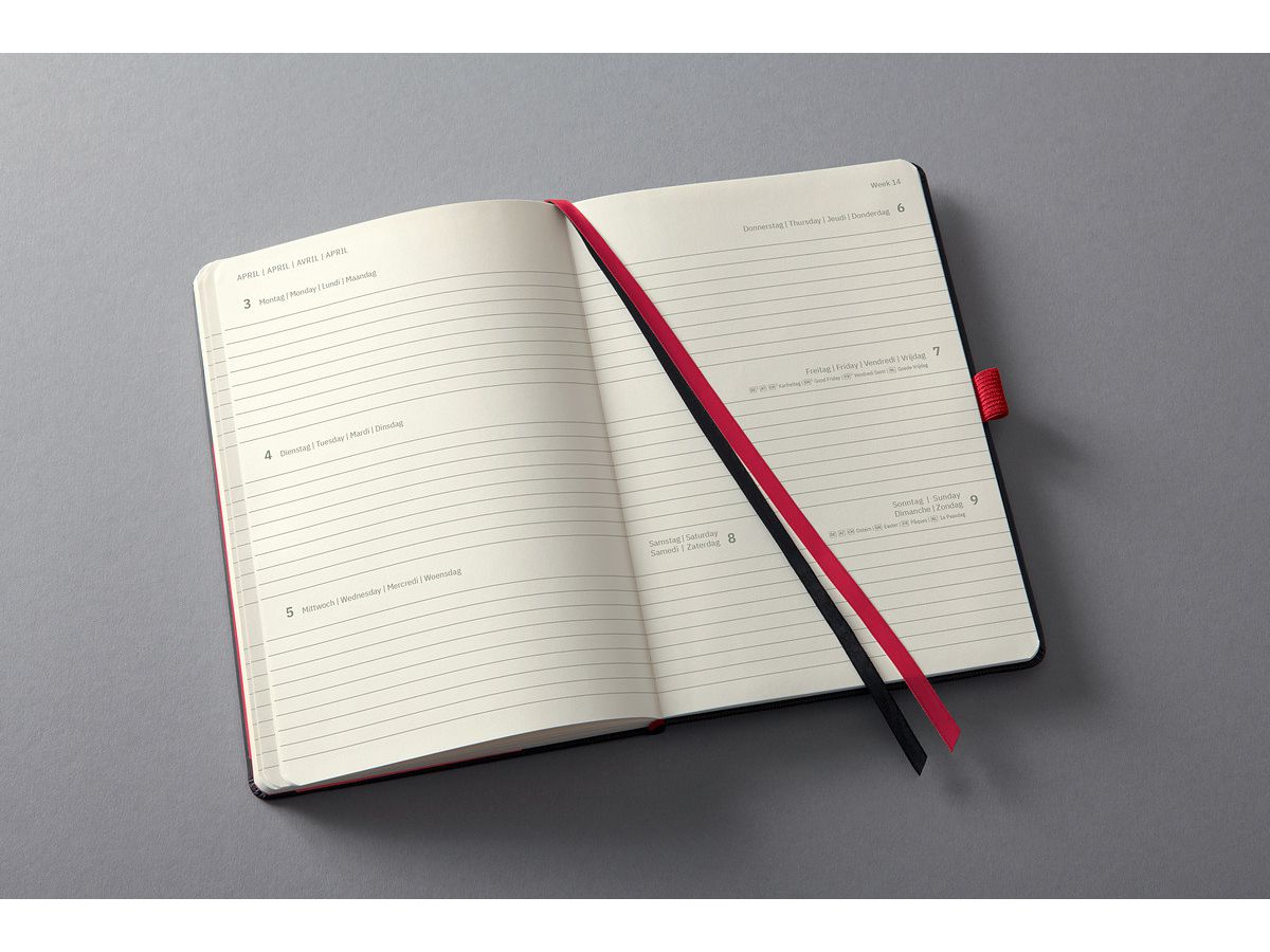 CONCEPTUM Wochenkalender 2026 C2609 1W/2S schwarz/rot 10.8x15.1cm (4004360773327)