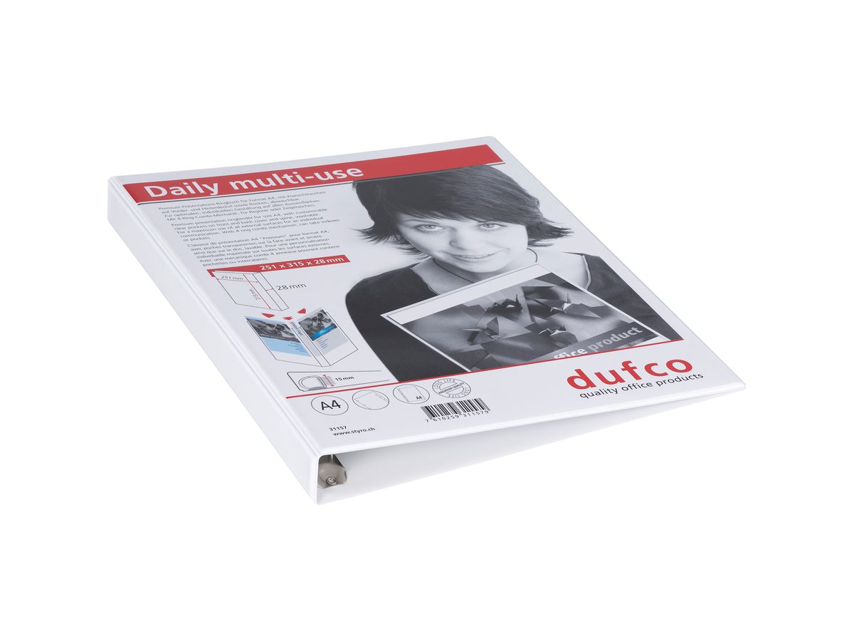DUFCO Präsentationsordner 31157 A4 2.8cm weiss (7610259311579)