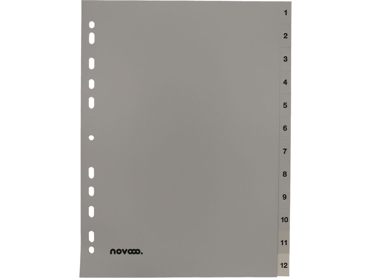 NOVOOO Répertoires PP A4 40937 gris 1-12 (9010729031873)