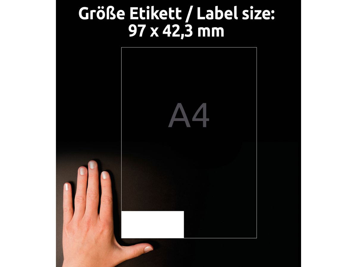 AVERY ZWECKFORM Etiketten 97x42,3mm 6123 weiss 120 Stk./10 Blatt (4004182061237)