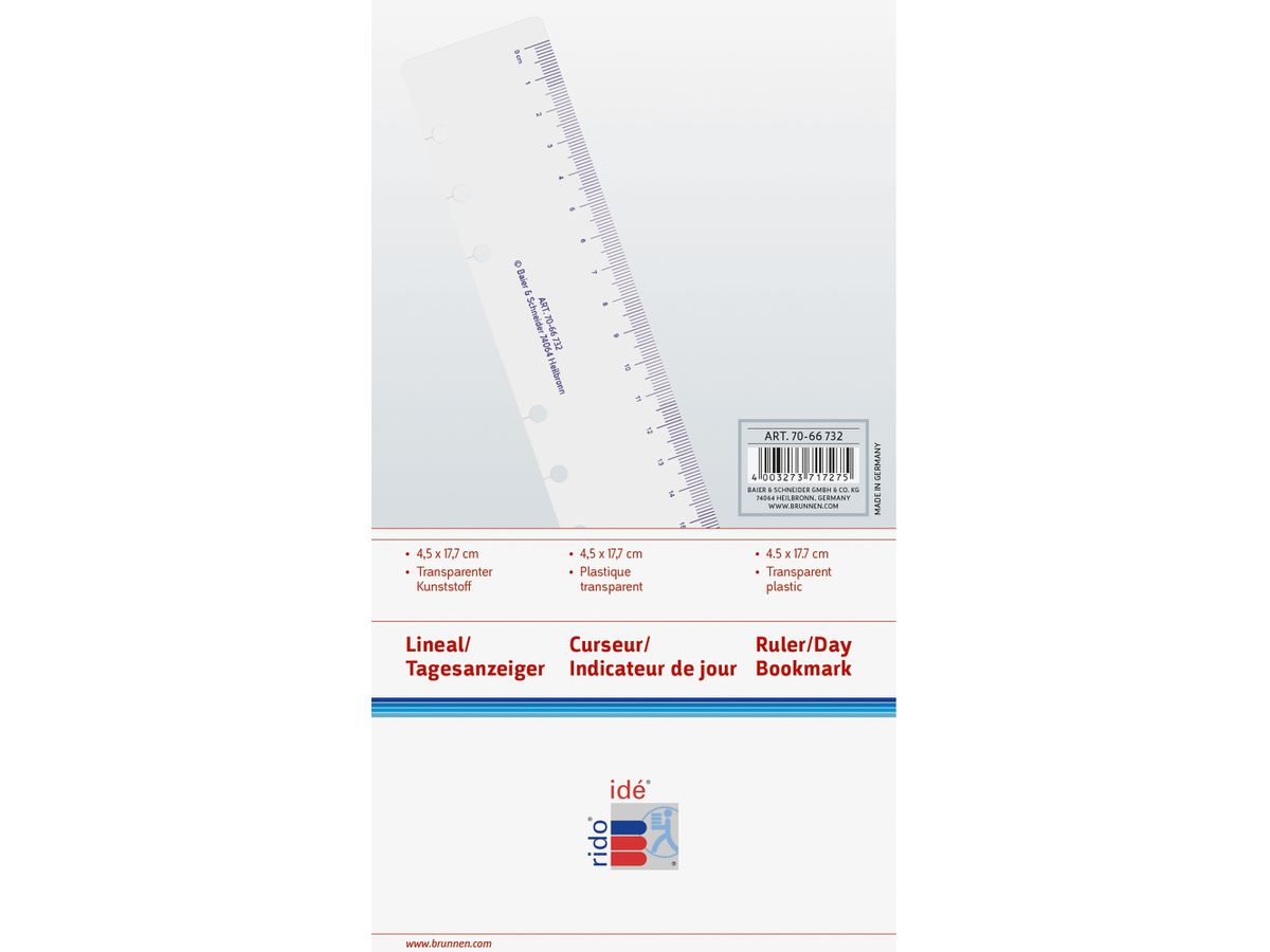 RIDOIDE Timing 2 indice de jour 7066732.26 transparent 5.3x18.5cm (4003273717275)