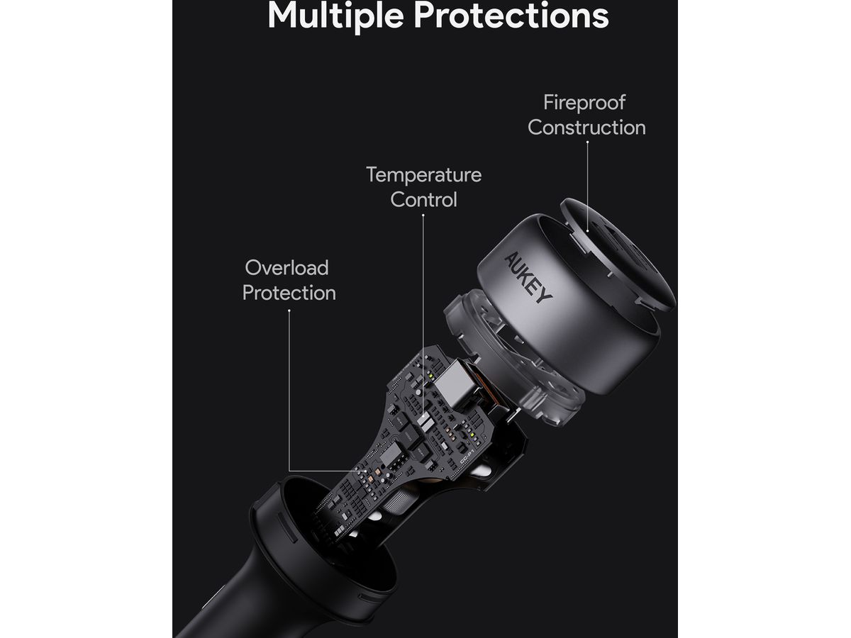 AUKEY Pathfinder PD Car Char. 66W CC-P1 3-Port,USB-A&C (0689323788132)