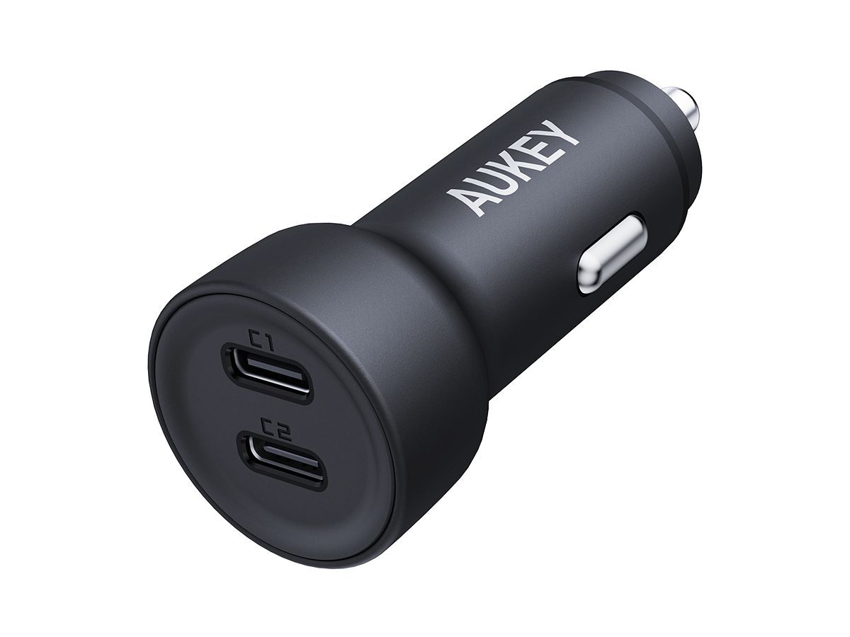 AUKEY Enduro Dual Car Charger CC-Y23 65W, USB C, PD, Black (0689323787234)