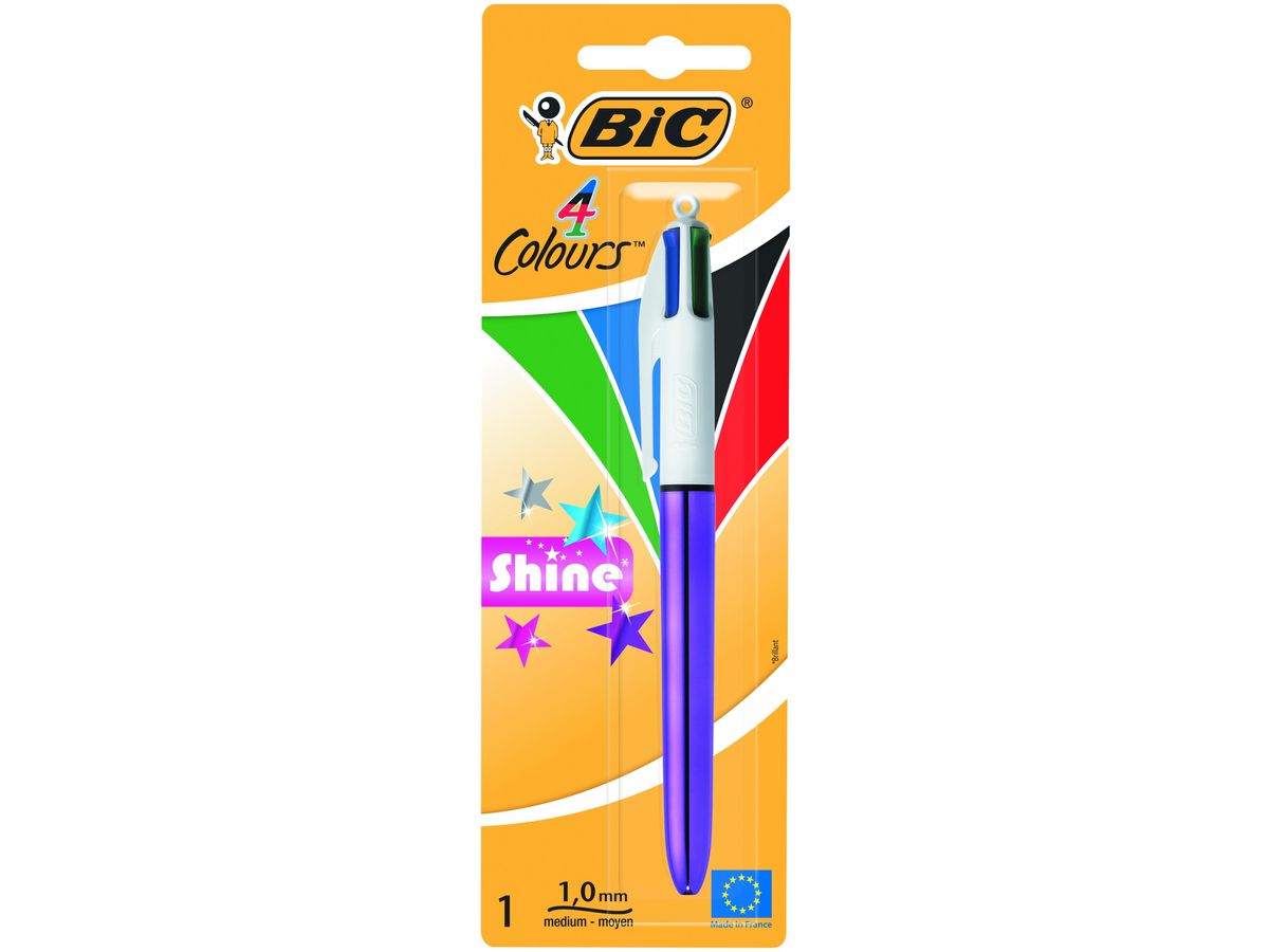 BIC Penna sfera Shine 902126 4 colours blister (3086123307513)