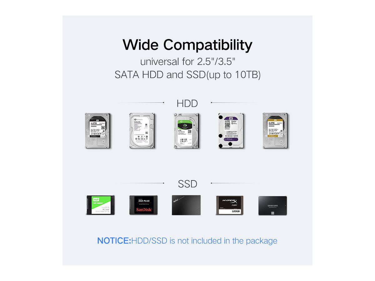 UGREEN SATA Hard Driver Enclosure 50422 USB 3.0 B to 3.5,2.5 (BB) (6957303854226)