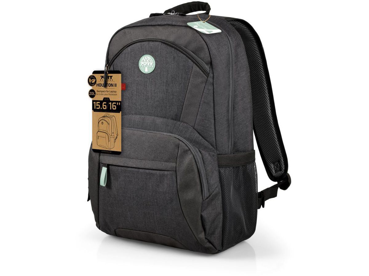 PORT Houston II ECO Backpack 110265 15.6/16 Notebooks, Black (3567041102652)
