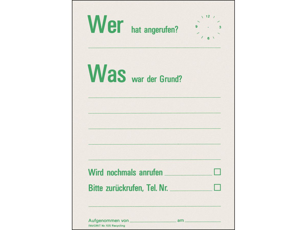 FAVORIT Mitteilungsblock A6 105 recycling 60 Blatt (7612149000204)