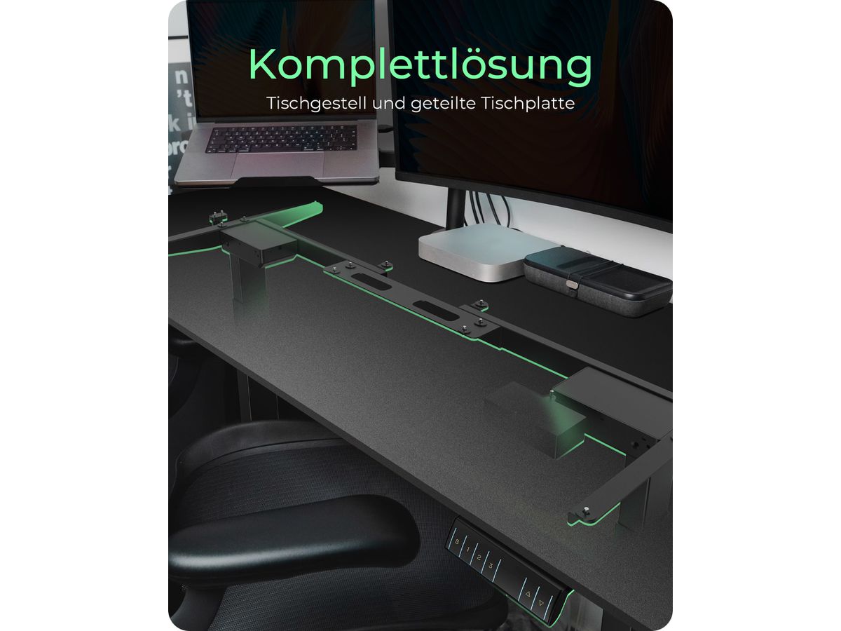 ICY BOX Hubtischgestell IB-EW122B-TT schwarz, höhenverstellbar (4250078174202)