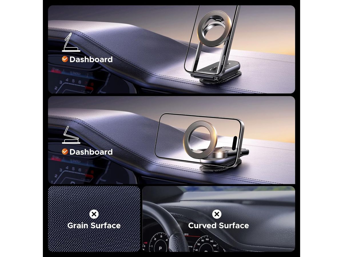 UGREEN Dashboard Magnetic Carcharge 65186 Phone Mount, Black (6941876261864)